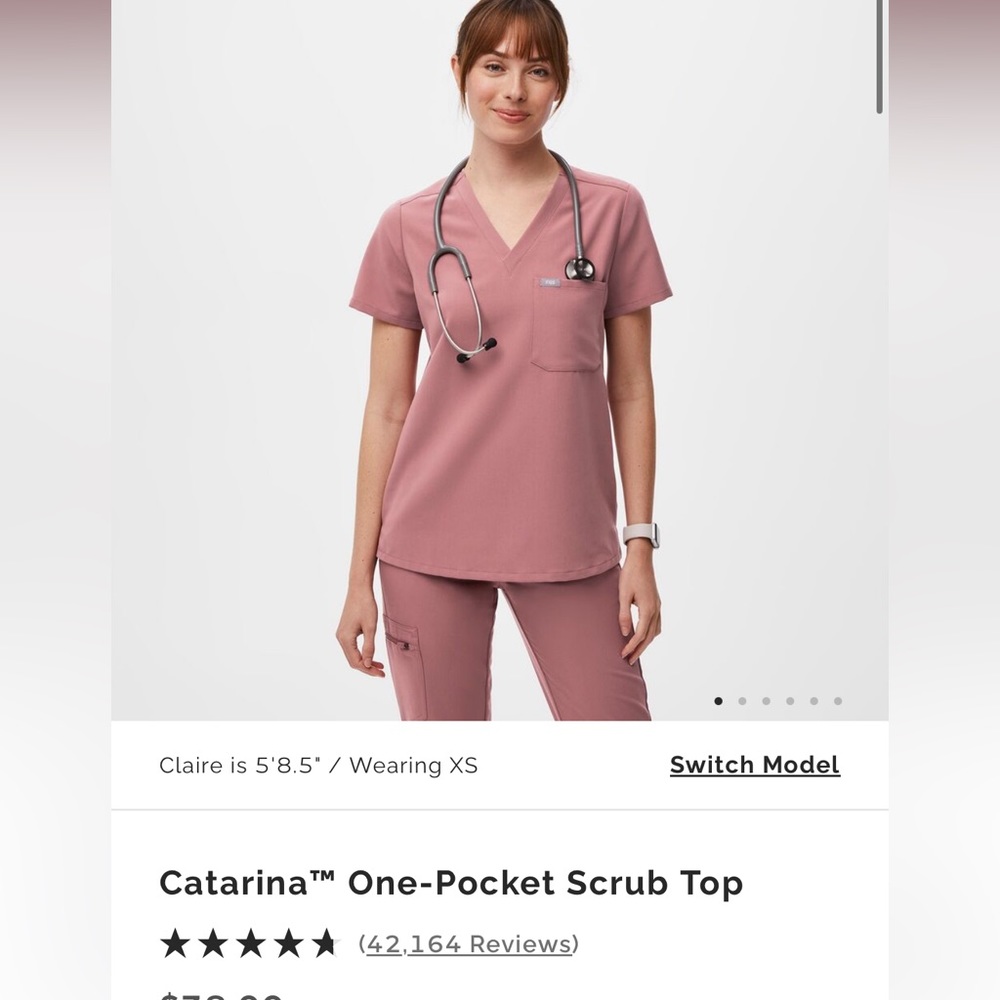 Figs Set Catarina One-Pocket Scrub Top Mauve Dusty Pink / Zamora Mid rise Jogger